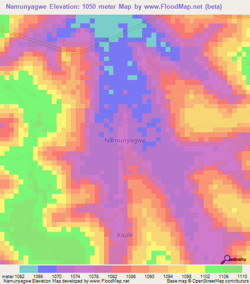 Namunyagwe,Uganda Elevation Map
