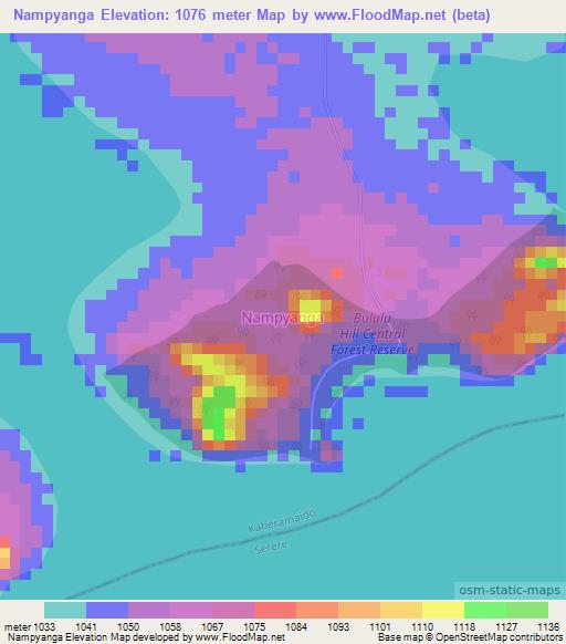 Nampyanga,Uganda Elevation Map