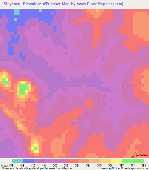 Sinyeneni,Ivory Coast Elevation Map