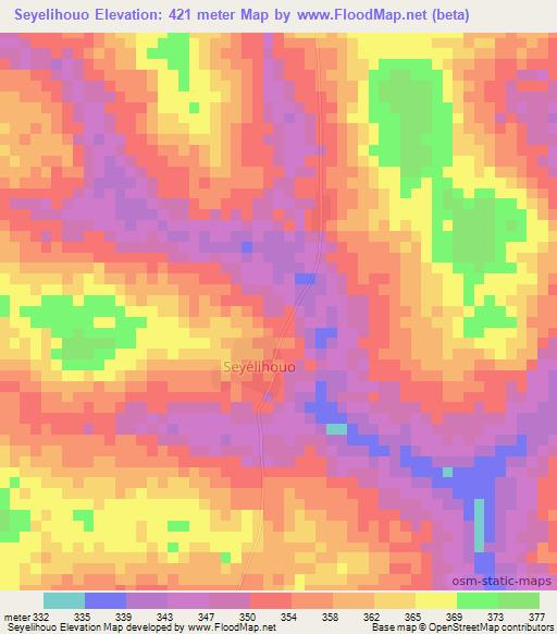 Seyelihouo,Ivory Coast Elevation Map