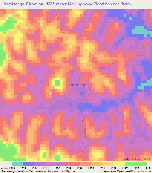 Namisango,Uganda Elevation Map