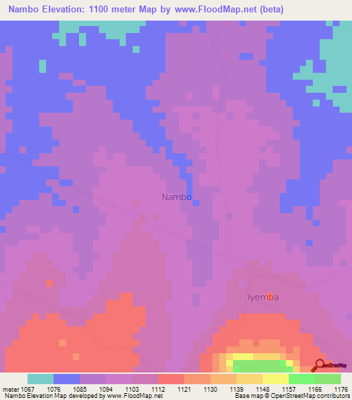 Nambo,Uganda Elevation Map