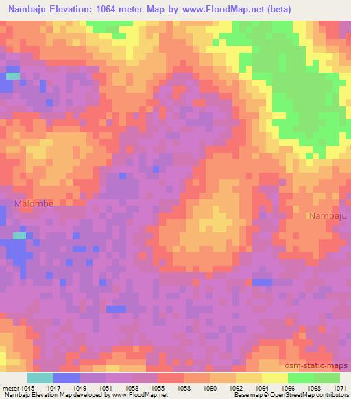 Nambaju,Uganda Elevation Map