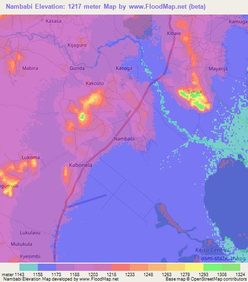 Nambabi,Uganda Elevation Map