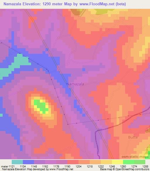 Namazala,Uganda Elevation Map