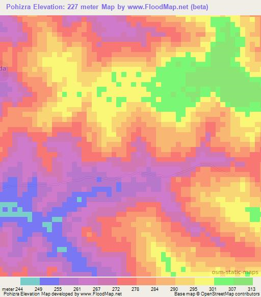 Pohizra,Ivory Coast Elevation Map