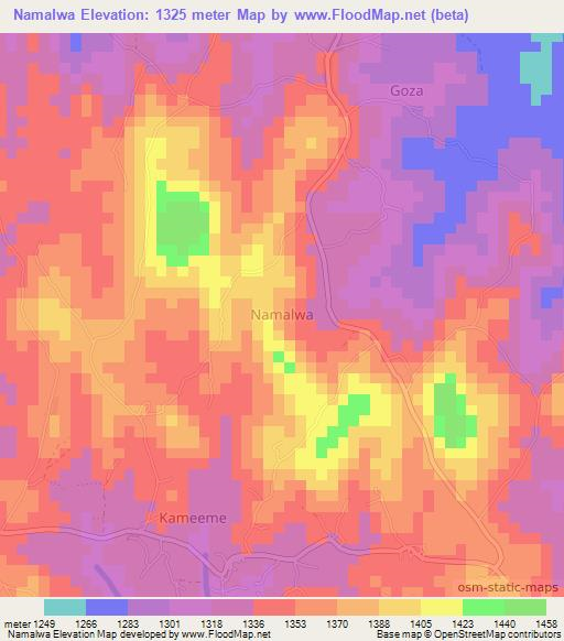 Namalwa,Uganda Elevation Map