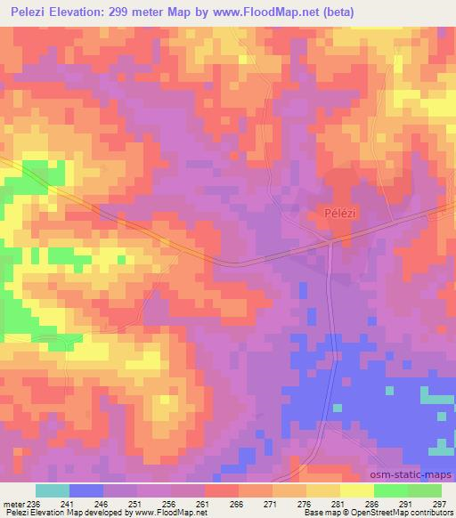 Pelezi,Ivory Coast Elevation Map