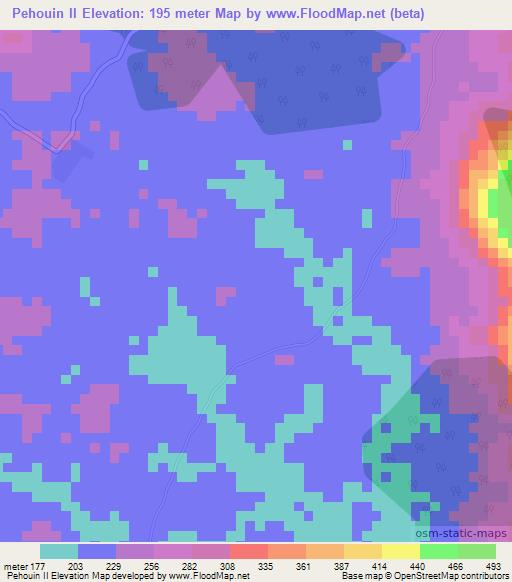 Pehouin II,Ivory Coast Elevation Map