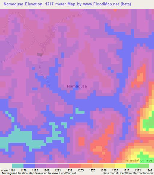 Namagusa,Uganda Elevation Map