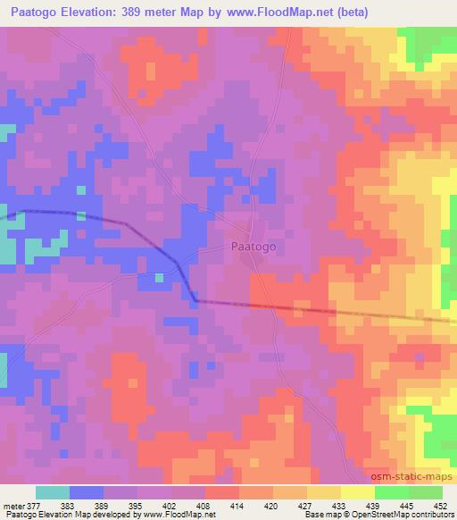 Paatogo,Ivory Coast Elevation Map