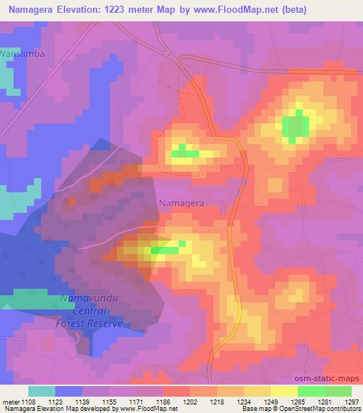 Namagera,Uganda Elevation Map