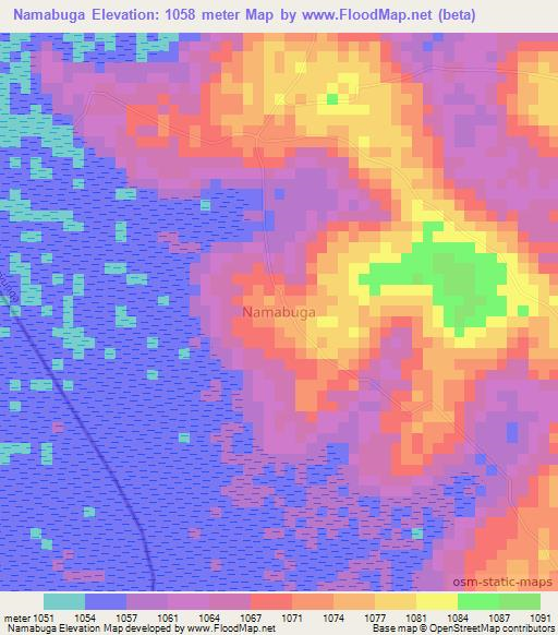 Namabuga,Uganda Elevation Map