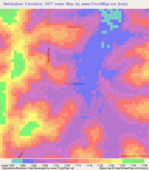 Nalubabwe,Uganda Elevation Map