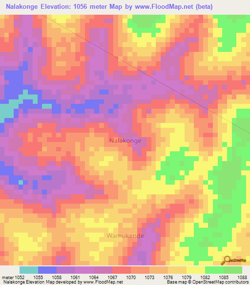 Nalakonge,Uganda Elevation Map