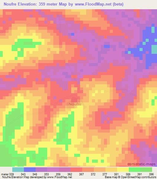 Noufre,Ivory Coast Elevation Map
