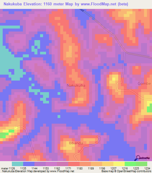 Nakukuba,Uganda Elevation Map