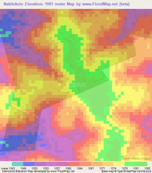 Nakitokolo,Uganda Elevation Map