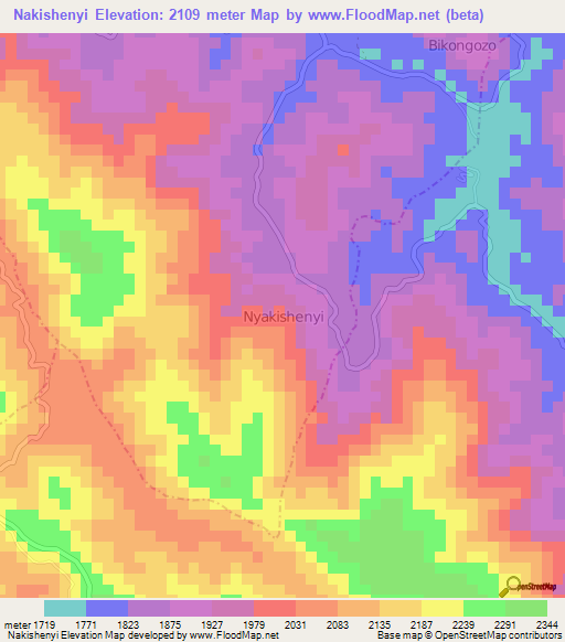 Nakishenyi,Uganda Elevation Map