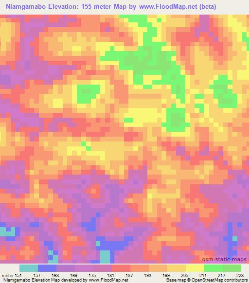 Niamgamabo,Ivory Coast Elevation Map