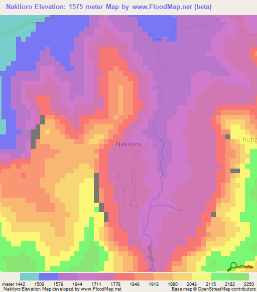 Nakiloro,Uganda Elevation Map