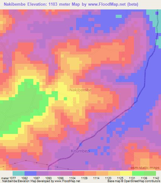Nakibembe,Uganda Elevation Map