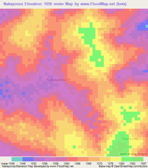 Nakayonza,Uganda Elevation Map