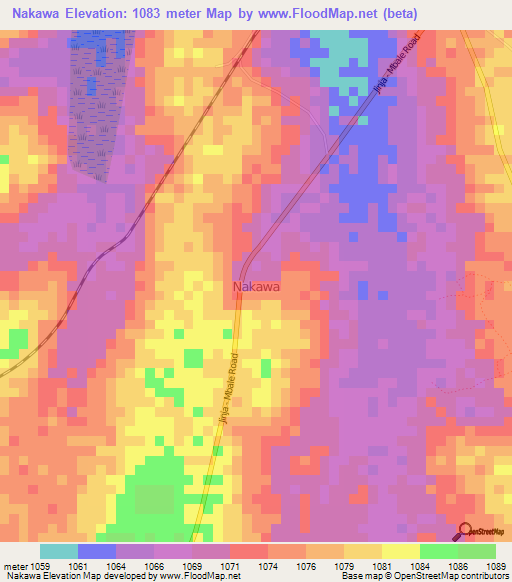 Nakawa,Uganda Elevation Map
