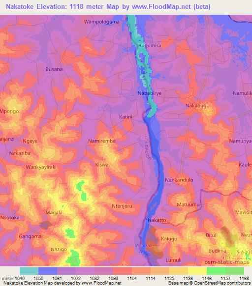 Nakatoke,Uganda Elevation Map