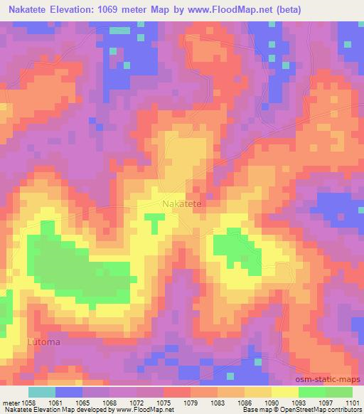 Nakatete,Uganda Elevation Map