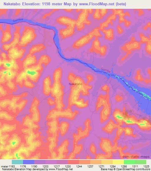 Nakatabo,Uganda Elevation Map