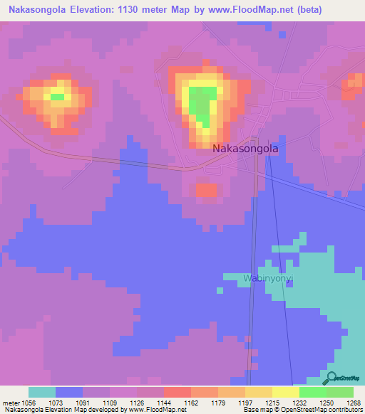 Nakasongola,Uganda Elevation Map