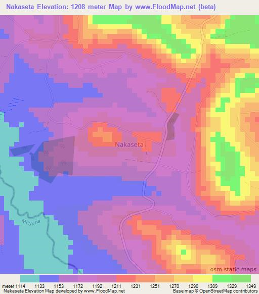 Nakaseta,Uganda Elevation Map