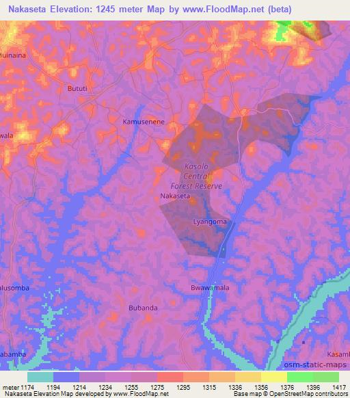 Nakaseta,Uganda Elevation Map