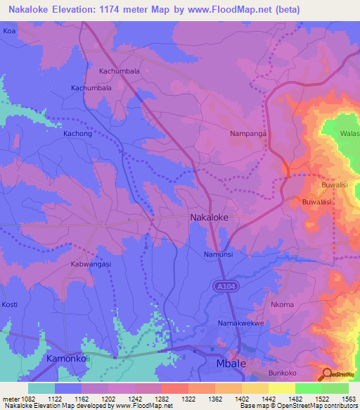 Nakaloke,Uganda Elevation Map
