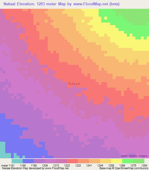 Nakaai,Uganda Elevation Map