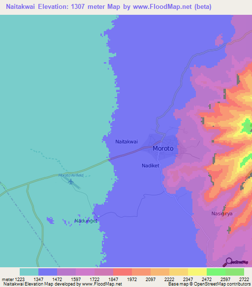 Naitakwai,Uganda Elevation Map