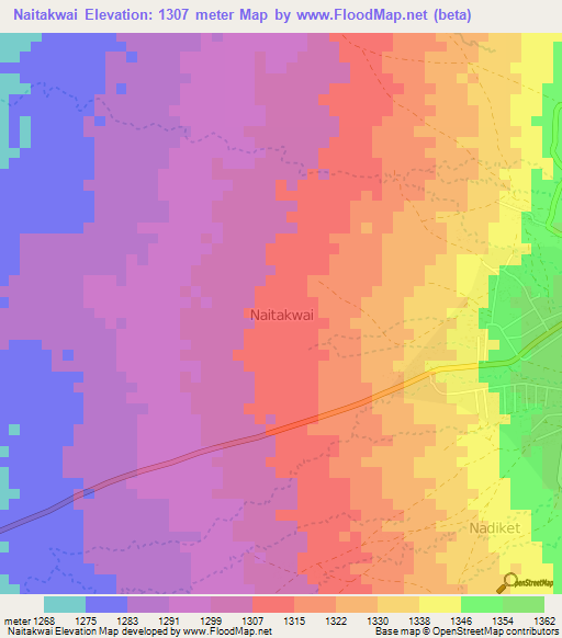 Naitakwai,Uganda Elevation Map