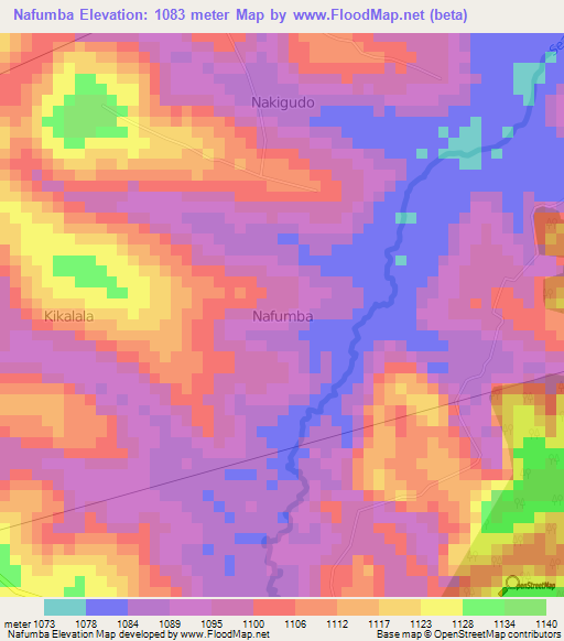Nafumba,Uganda Elevation Map