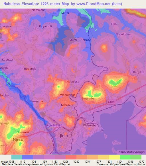 Nabulesa,Uganda Elevation Map
