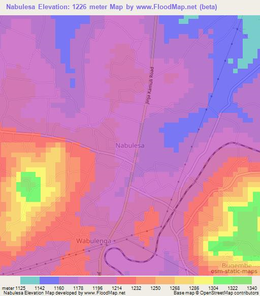 Nabulesa,Uganda Elevation Map
