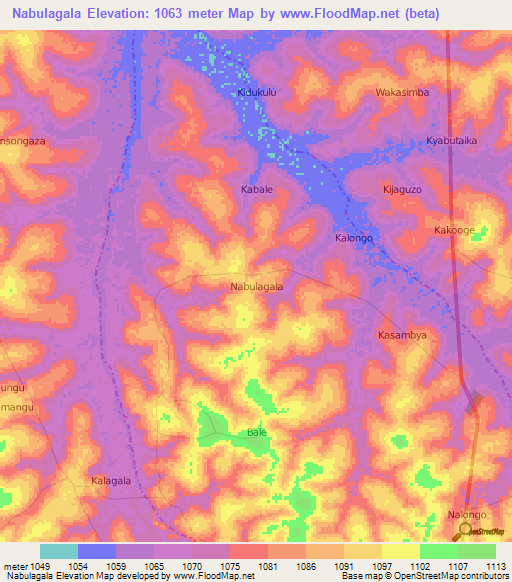 Nabulagala,Uganda Elevation Map