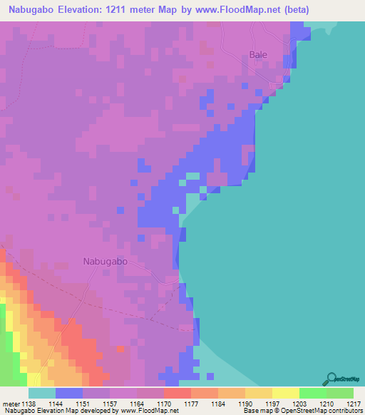 Nabugabo,Uganda Elevation Map