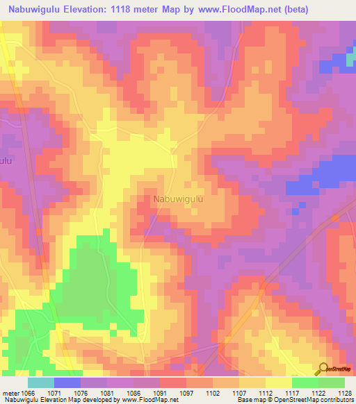 Nabuwigulu,Uganda Elevation Map