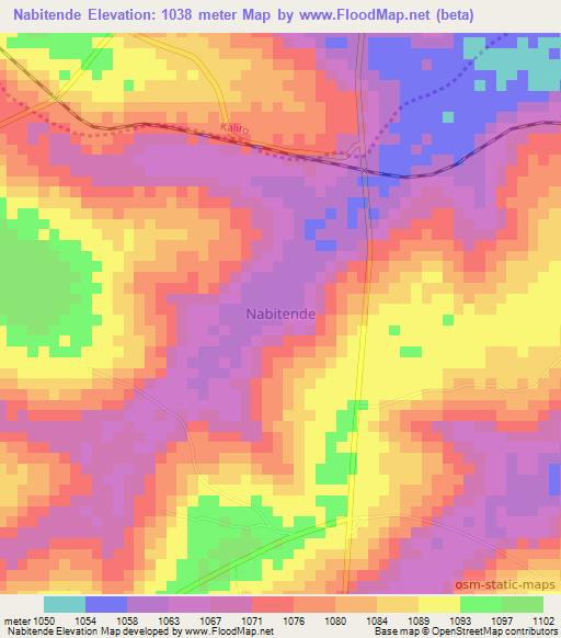 Nabitende,Uganda Elevation Map
