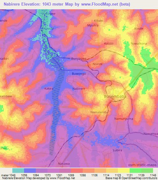 Nabirere,Uganda Elevation Map