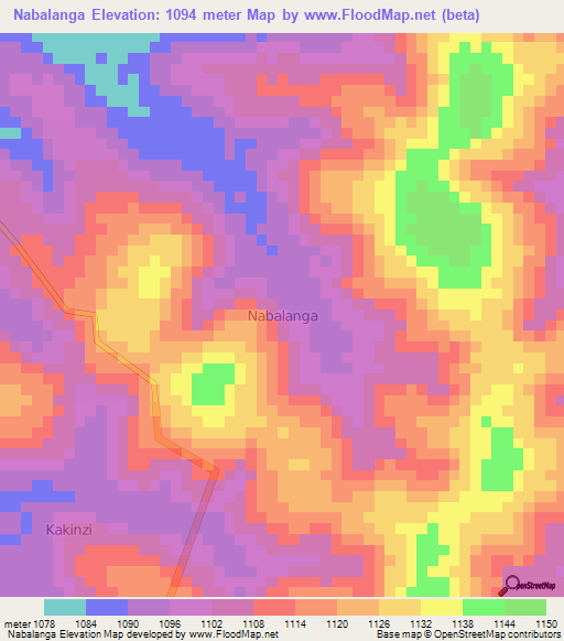 Nabalanga,Uganda Elevation Map