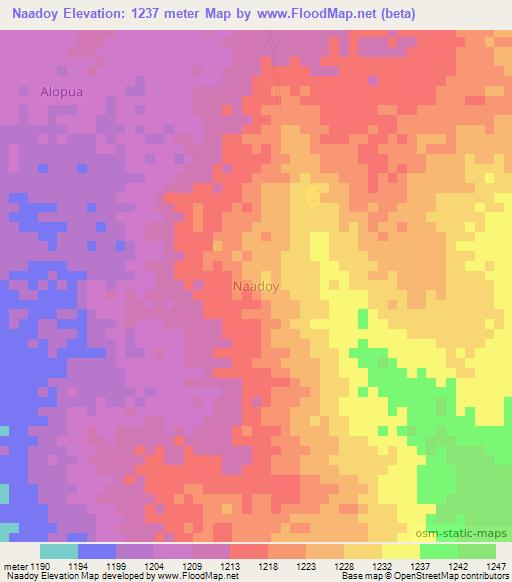 Naadoy,Uganda Elevation Map