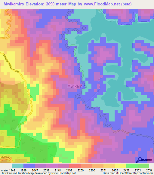 Mwikamiro,Uganda Elevation Map