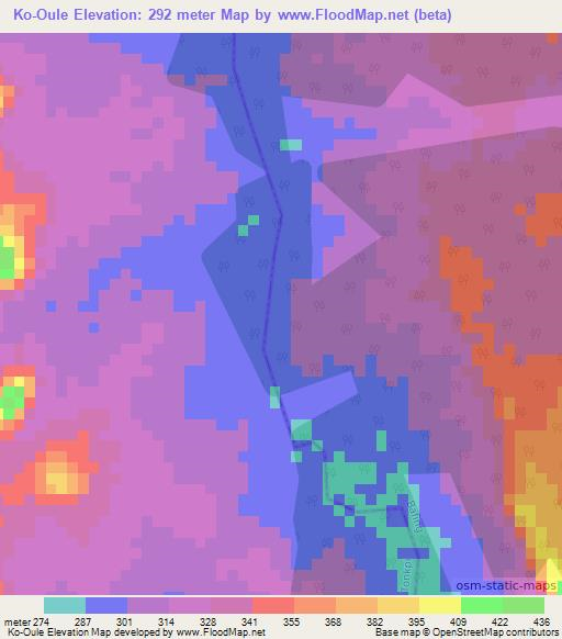 Ko-Oule,Ivory Coast Elevation Map